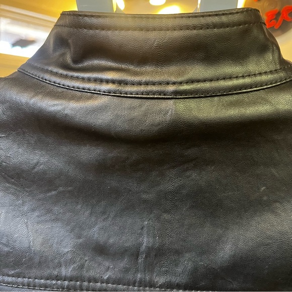 Emporio & Co. Vintage Men's Black Leather Jacket, Size Medium. - Picture 4 of 14